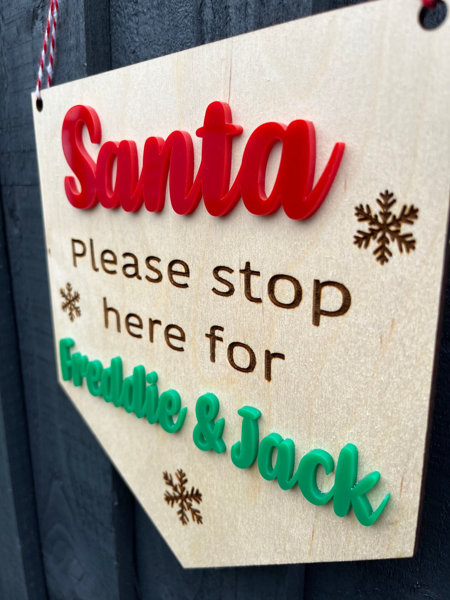 'Santa Please Stop Here' Sign